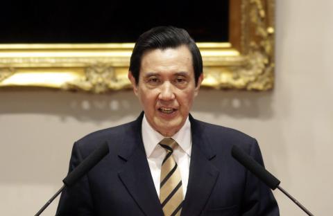 Taiwan's President Ma Ying-jeou speaks during a news conference about protesters' occupation of Taiwan's legislature, at the Presidential Office in Taipei