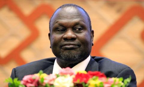South Sudan rebel leader Riek Machar Kiir attends the signing in Khartoum, Sudan of an accord with the South Sudan government aimed at ending the country's civil war, June 27, 2018. PHOTO BY REUTERS/Mohamed Nureldin Abdallah