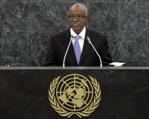 Manuel Serifo Nhamadjo, Interim President of Guinea-Bissau, addresses the 68th United Nations General Assembly at U.N. headquarters in New York