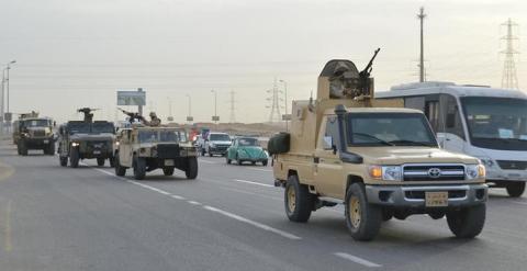 Egyptian Army's Armoured Vehicles are seen on a highway to North Sinai during a launch of a major assault against militants, in Ismailia, Egypt, in this undated handout picture made available by the Ministry of Defence February 9, 2018. PHOTO BY REUTERS/Ministry of Defence