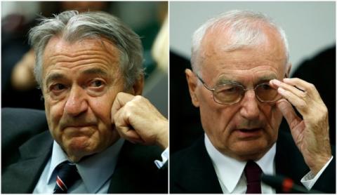 Combination of two pictures show defendants Zdravko Mustac (L) and Josip Perkovic, former members of the Yugoslav secret service in a Munich courtroom, August 3, 2016. PHOTO BY REUTERS/Michaela Rehle