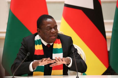 Zimbabwe's President Emmerson Mnangagwa speaks during his meeting with Belarussian President Alexander Lukashenko (not pictured) in Minsk, Belarus, January 17, 2019. PHOTO BY REUTERS/Natalia Fedosenko