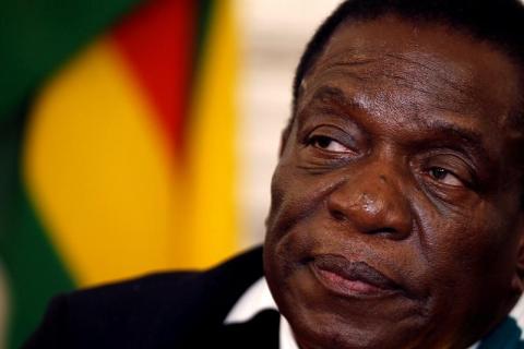 Zimbabwean President Emmerson Mnangagwa at a news conference at State House in Harare, Zimbabwe, Aug. 3, 2018. PHOTO BY REUTERS/Philimon Bulawayo