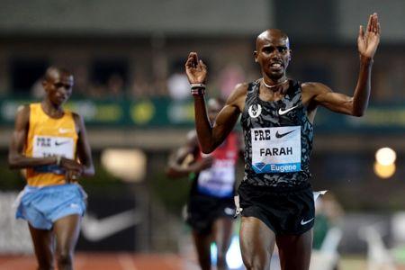 Mo Farah (GBR) wins the men's 10000 metre run at Hayward Field Eugene, OR May 29, 2015. PHOTO BY USA TODAY Sports/Scott Olmos