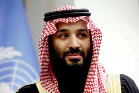 Saudi Arabia's Crown Prince Mohammed bin Salman Al Saud is seen during a meeting with U.N Secretary-General Antonio Guterres at the United Nations headquarters in the Manhattan borough of New York City, New York, U.S., March 27, 2018. PHOTO BY REUTERS/Amir Levy