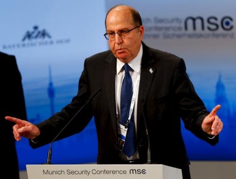 Israeli Defence Minister Moshe Yaalon speaks at the Munich Security Conference in Munich, Germany, February 14, 2016. PHOTO BY REUTERS/Michael Dalder