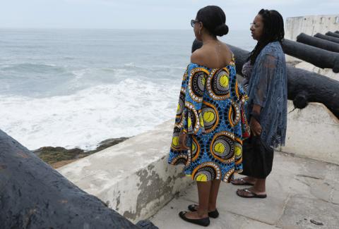 Tani Sanchez and her daughter Tani Sylvester visit the Cape Coast castle, Ghana, August 12, 2019. PHOTO BY REUTERS/Kweku Obeng