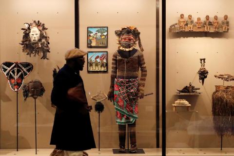 A journalist visits Belgium's Africa Museum before its reopening to the public on December 9, 2018 in Tervuren, Belgium. PHOTO BY REUTERS/Yves Herman