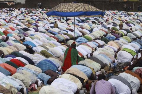 Muslims attend Eid al-Adha prayers in Lagos