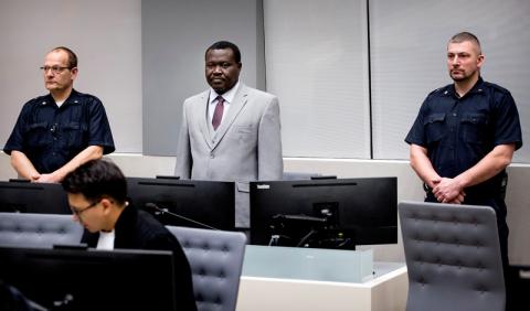 Central African Republic's soccer executive and alleged militia leader, Patrice-Edouard Ngaissona appears before the International Criminal Court (ICC) in The Hague, Netherlands, January 25, 2019. PHOTO BY REUTERS/Koen Van Weel
