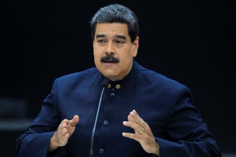 Venezuela's President Nicolas Maduro speaks during a meeting with the ministers responsible for the economic sector at Miraflores Palace in Caracas, Venezuela, March 22, 2018. PHOTO BY REUTERS/Marco Bello