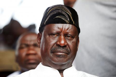 Kenyan opposition leader Raila Odinga of the National Super Alliance (NASA) is pictured before taking a symbolic presidential oath of office in Nairobi, Kenya, January 30, 2018. PHOTO BY REUTERS/Baz Ratner