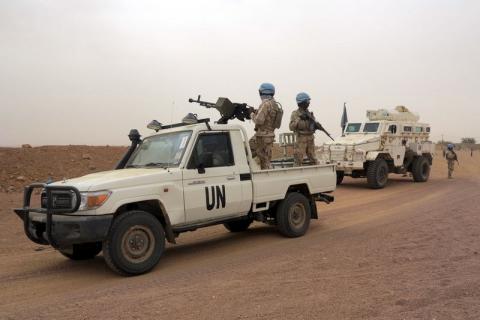 UN peacekeepers patrol in Kidal, Mali, July 23, 2015. PHOTO BY REUTERS/Adama Diarra