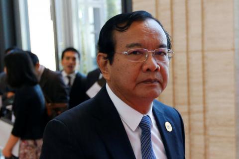 Cambodia's Foreign Minister Prak Sokhon arrives at a meeting at the sidelines of the ASEAN foreign ministers meeting in Vientiane, Laos, July 25, 2016. PHOTO BY REUTERS/Jorge Silva