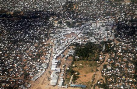 An aerial view shows a market section of the Dadaab refugee camp near the Kenya-Somalia border, May 8, 2015. PHOTO BY REUTERS/Thomas Mukoya