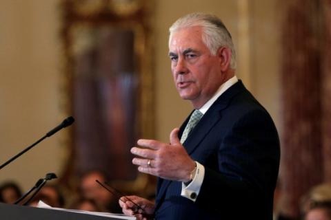 U.S. Secretary of State Rex Tillerson speaks at the 2017 Trafficking in Persons Report (TIP) Ceremony at the State Department in Washington, U.S., June 27, 2017. PHOTO BY REUTERS/Yuri Gripas