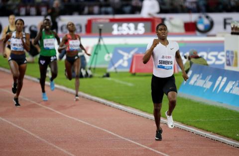 Caster Semenya of South Africa wins the Women's 800m. PHOTO BY REUTERS/Moritz Hager