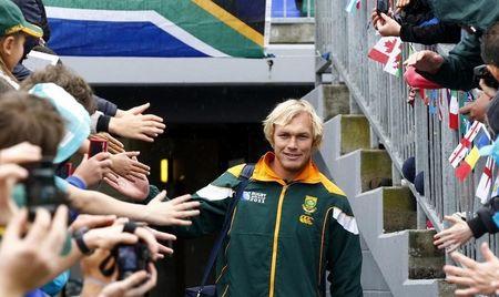 South African Springbok rugby player Schalk Burger greets fans at a practice session in Taupo, in a file photo. PHOTO BY REUTERS/Mike Hutchings