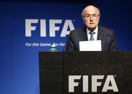 FIFA President Sepp Blatter addresses a news conference at the FIFA headquarters in Zurich, Switzerland, June 2, 2015. PHOTO BY REUTERS/Ruben Sprich