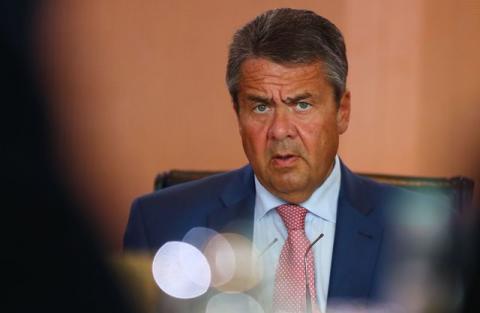 German Foreign Minister and Vice Chancellor Sigmar Gabriel presides the weekly cabinet meeting at the Chancellery in Berlin, Germany, August 2, 2017. PHOTO BY REUTERS/Hannibal Hanschke