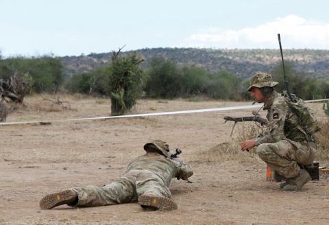Soldiers are seen during a training session under the British Army Training Unit Kenya (BATUK), at a camp in Laikipia, Kenya, September 30, 2018. PHOTO BY REUTERS/Thomas Mukoya