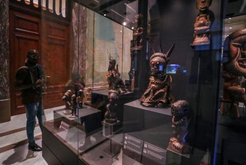 Statues are seen in Belgium's Africa Museum before its reopening to the public on December 9, 2018, after five years of renovations to modernise the museum from pro-colonial propaganda exhibits to one that condemns colonisation, in Tervuren, Belgium, December 6, 2018. PHOTO BY REUTERS/Yves Herman