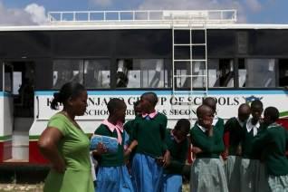 Students arrive at the start of a social event advocating against harmful practices such as Female Genital Mutilation (FGM) at the Imbirikani Girls High School in Imbirikani, Kenya, April 21, 2016. PHOTO BY REUTERS/Siegfried Modola