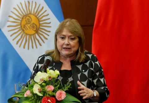 Argentine Foreign Minister Susana Malcorra speaks at a joint news conference with Chinese counterpart Wang Yi at the Ministry of Foreign Affairs in Beijing, China, May 19, 2016. PHOTO BY REUTERS/Kim Kyung-Hoon
