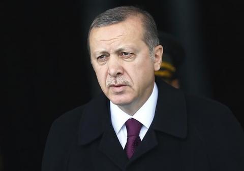 Turkey's President Tayyip Erdogan arrives for a welcoming ceremony at the Presidential Palace in Ankara, March 3, 2015. PHOTO BY REUTERS/Umit Bektas