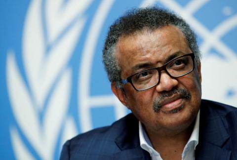 Director-General of the World Health Organization (WHO) Tedros Adhanom Ghebreyesus attends a news conference after an Emergency Committee meeting on the Ebola outbreak in the Democratic Republic of Congo at the United Nations in Geneva, Switzerland, August 14, 2018. PHOTO BY REUTERS/Denis Balibouse