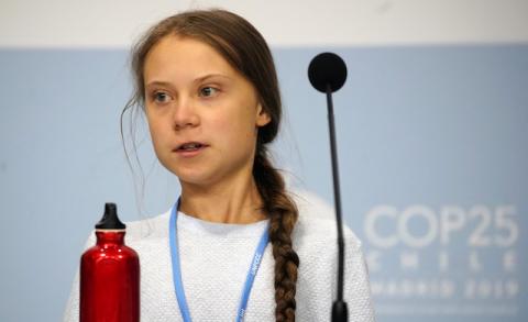 Climate change activist Greta Thunberg attends a news conference during COP25 climate summit in Madrid, Spain, December 9, 2019. PHOTO BY REUTERS/Juan Medina