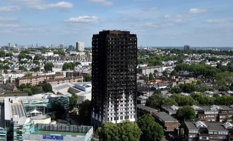 Extensive damage is seen to the Grenfell Tower block which was destroyed in a disastrous fire, in north Kensington, West London, Britain, June 16, 2017. PHOTO BY REUTERS/Hannah McKay