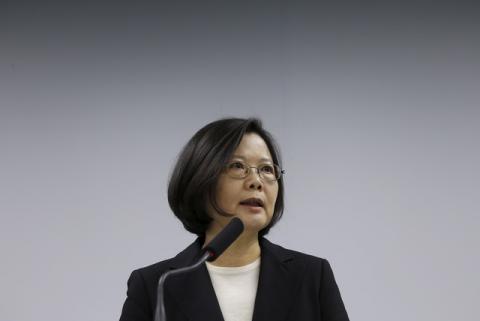 Taiwan president Tsai Ing-wen speaks during a news conference in Taipei, Taiwan, March 15, 2016. PHOTO BY REUTERS/Tyrone Siu