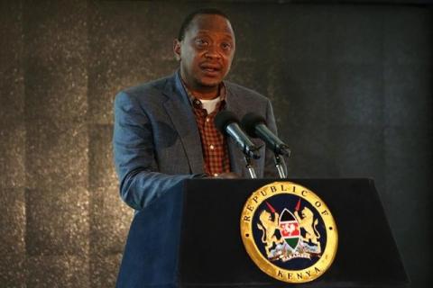 Kenyan President Uhuru Kenyatta addresses an audience during the second day of the Giant Club Summit of African leaders and others on tackling poaching of elephants and rhinos at the Fairmont Mount Kenya Safari Club in Nanyuki, Laikipia county, Kenya, Laikipia County, Kenya, April 29, 2016. PHOTO BY REUTERS/Siegfried Modola