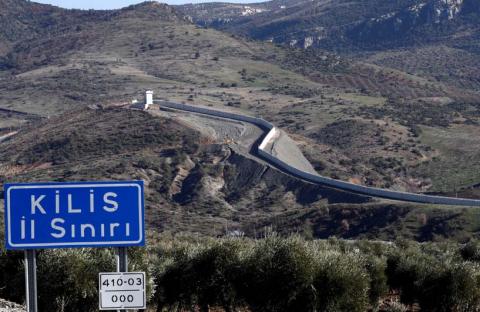 A wall along the border between Turkey and Syria is seen in Kilis province, Turkey, January 30, 2018. PHOTO BY REUTERS/Murad Sezer