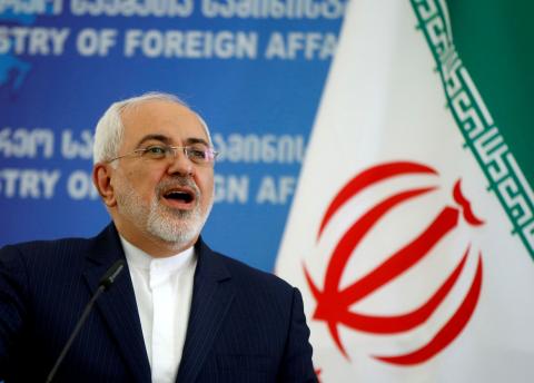 Iranian Foreign Minister Mohammad Javad Zarif speaks to the media in Tbilisi, Georgia, April 18, 2017. PHOTO BY REUTERS/David Mdzinarishvili