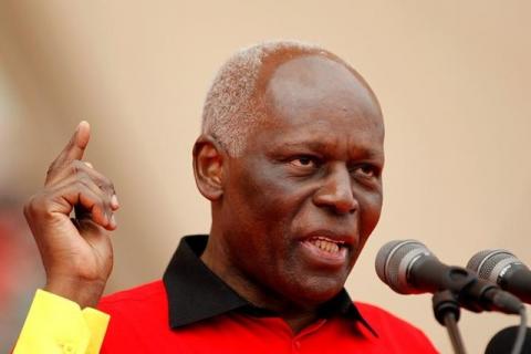 Angola's president and leader of the ruling MPLA party Jose Eduardo dos Santos addresses supporters during an election rally in Camama, outside the capital Luanda, August 29, 2012. PHOTO BY REUTERS/Siphiwe Sibeko