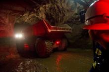 A truck travels to a depth of 516 metres below the surface to collect ore at the Chibuluma copper mine in the Zambian copperbelt region, January 17, 2015. PHOTO BY REUTERS/Rogan Ward