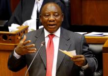 President Cyril Ramaphosa addresses MPs in parliament in Cape Town, South Africa, February 15, 2018. PHOTO BY REUTERS/Mike Hutchings