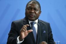 Mozambique President Filipe Nyusi speaks to media during a news conference with German Chancellor Angela Merkel (unseen) after their meeting at the Chancellery in Berlin, Germany, April 19, 2016. PHOTO BY REUTERS/Hannibal Hanschke
