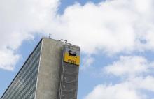 The logo of oil company Eni-Saipem is pictured at its headquarters in Rome, Italy, September 23, 2015. PHOTO BY REUTERS/Alessandro Bianchi