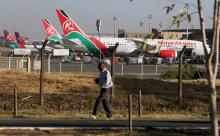 Kenya Airways planes are seen parked at the Jomo Kenyatta International Airport near Nairobi, Kenya, March 6, 2019. PHOTO BY REUTERS/Thomas Mukoya
