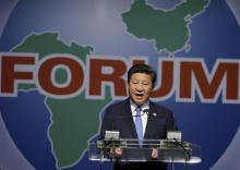 China's President Xi Jinping speaks during a Forum on China-Africa Cooperation in Sandton, Johannesburg, December 4, 2015. PHOTO BY REUTERS/Siphiwe Sibeko
