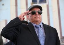 Yemen's President Abd-Rabbu Mansour Hadi salutes during a visit to the country's northern province of Marib July 10, 2016. REUTERS/Ali Owidha