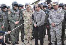 Egyptian President Abdel Fattah al-Sisi speaks during a meeting with pilots and crews specialists of the Egyptian Air Force near the border between Egypt and Libya, February 18, 2015. PHOTO BY REUTERS/Defence Ministry