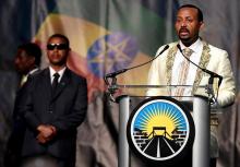 Ethiopia's Prime Minister Abiy Ahmed addresses his country's diaspora, the largest outside Ethiopia, calling on them to return, invest and support their native land with the theme "Break The Wall Build The Bridge", in Washington, U.S., July 28, 2018. PHOTO BY REUTERS/Mike Theiler