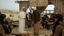 Saudi actor Nasser al-Qasabi (in white) plays the role of an Islamic State fighter in the new Saudi TV show "Selfie", a sketch comedy show which debuted last week on Saudi-owned pan-Arab satellite channel MBC. PHOTO BY REUTERS/MBC
