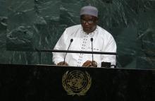 Gambian President Adama Barrow addresses the 72nd United Nations General Assembly at U.N. Headquarters in New York, U.S., September 19, 2017. PHOTO BY REUTERS/Eduardo Munoz