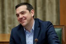 Greek Prime Minister Alexis Tsipras attends a cabinet meeting at the parliament in Athens, Greece, April 3, 2018. PHOTO BY REUTERS/Costas Baltas
