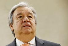 U.N. Secretary-General Antonio Guterres addresses the Human Rights Council at the United Nations in Geneva, Switzerland, February 26, 2018. PHOTO BY REUTERS/Denis Balibouse